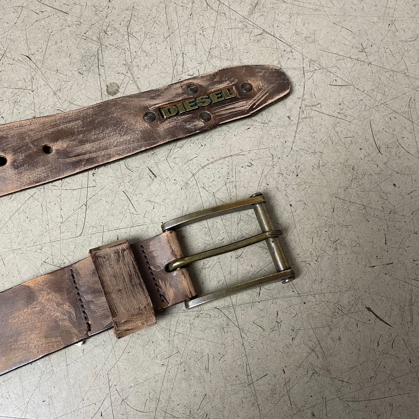 Vintage Diesel Faded braun Ledergürtel 108cm