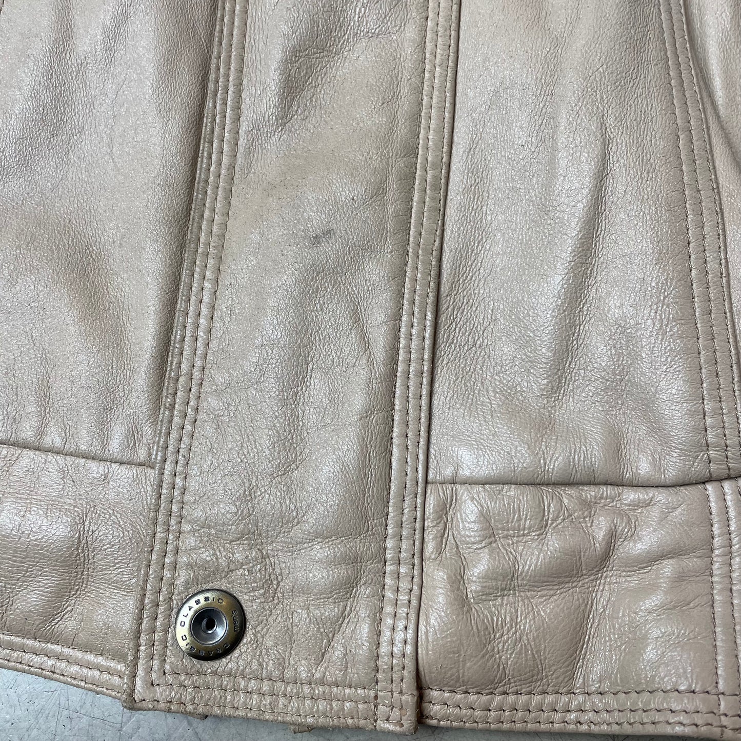 (M) Lederjacke beige