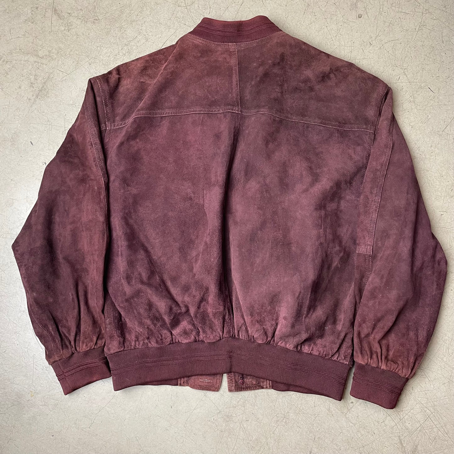 (M) Wildleder Bomberjacke burgundy dunkelrot