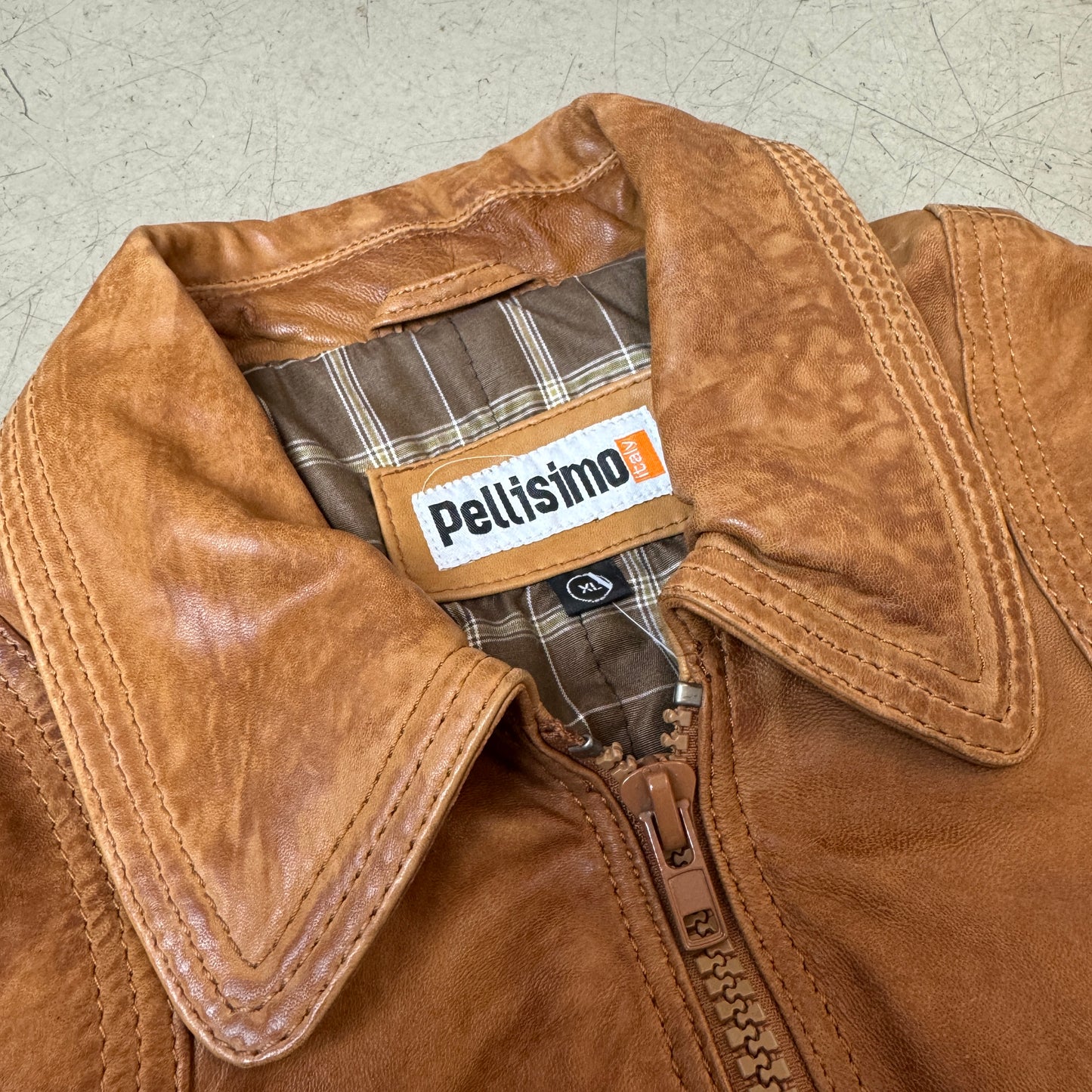 (XL) Lederjacke Cognac Braun