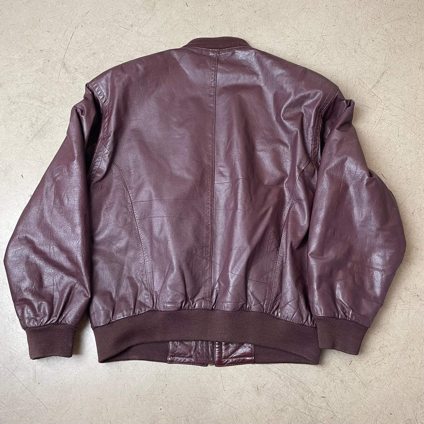 (M) Leder Bomberjacke dunkelrot Burgundy