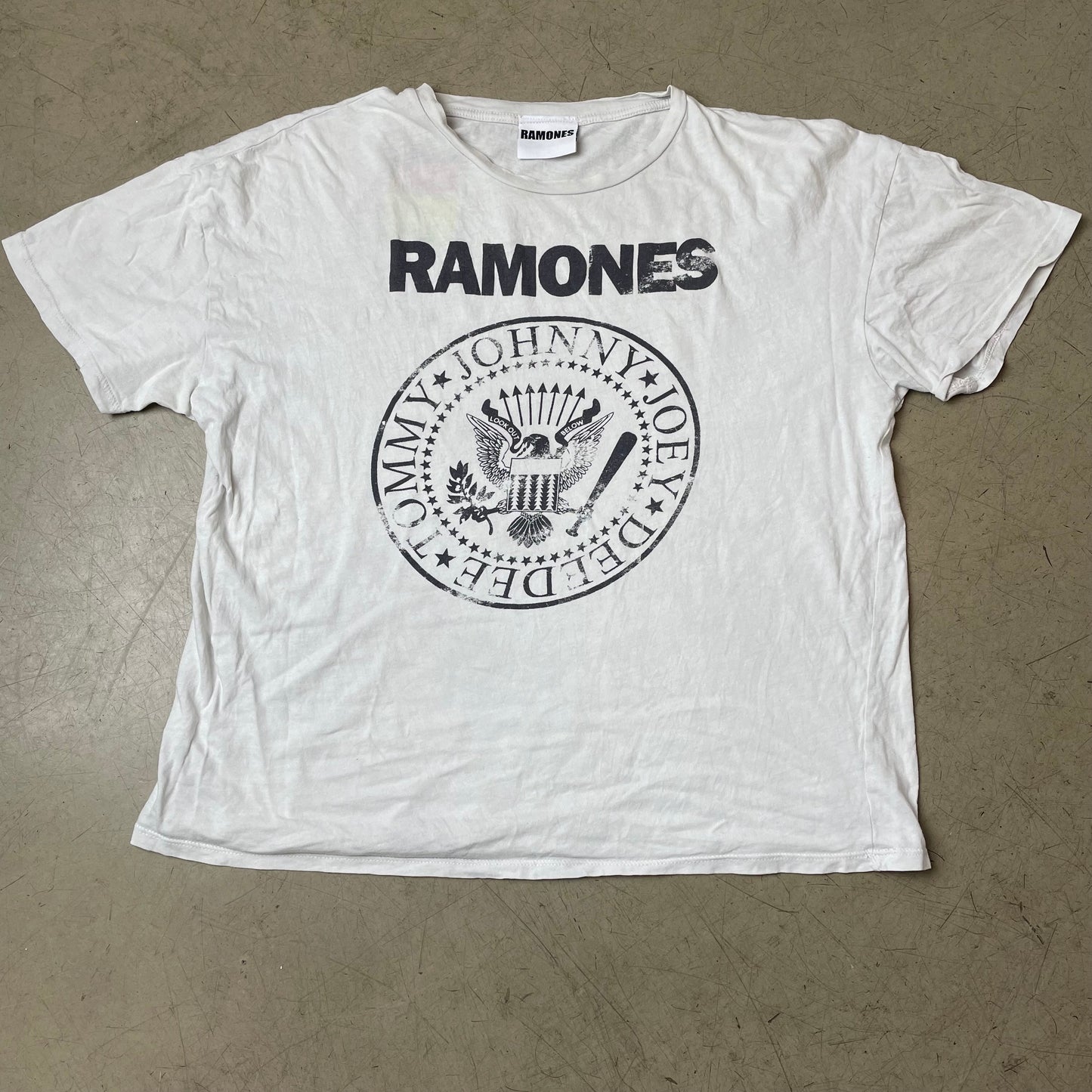(M) Ramones Band Tshirt weiß schwarz