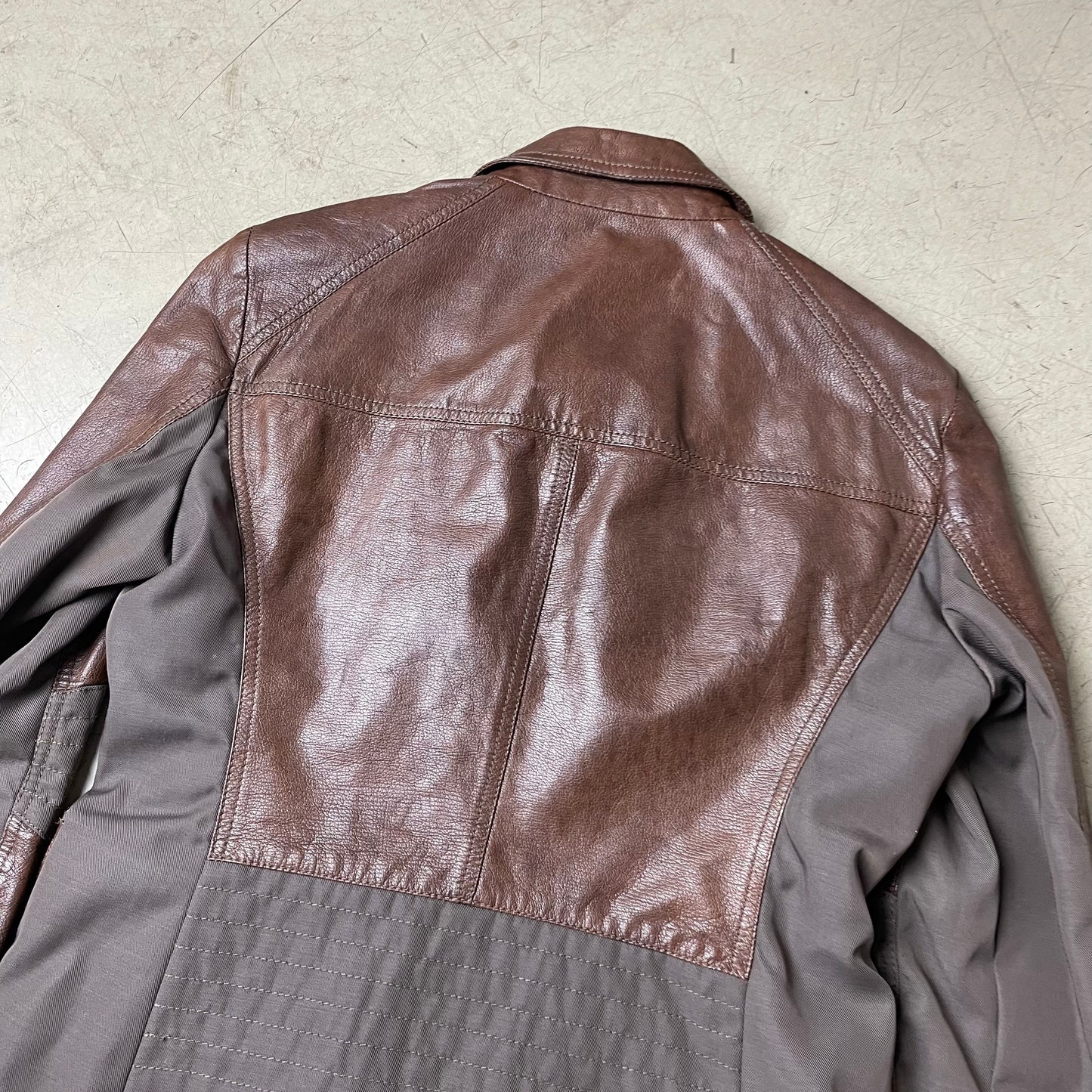(M-L) Wmn Etro Lederjacke Canvas braun 46