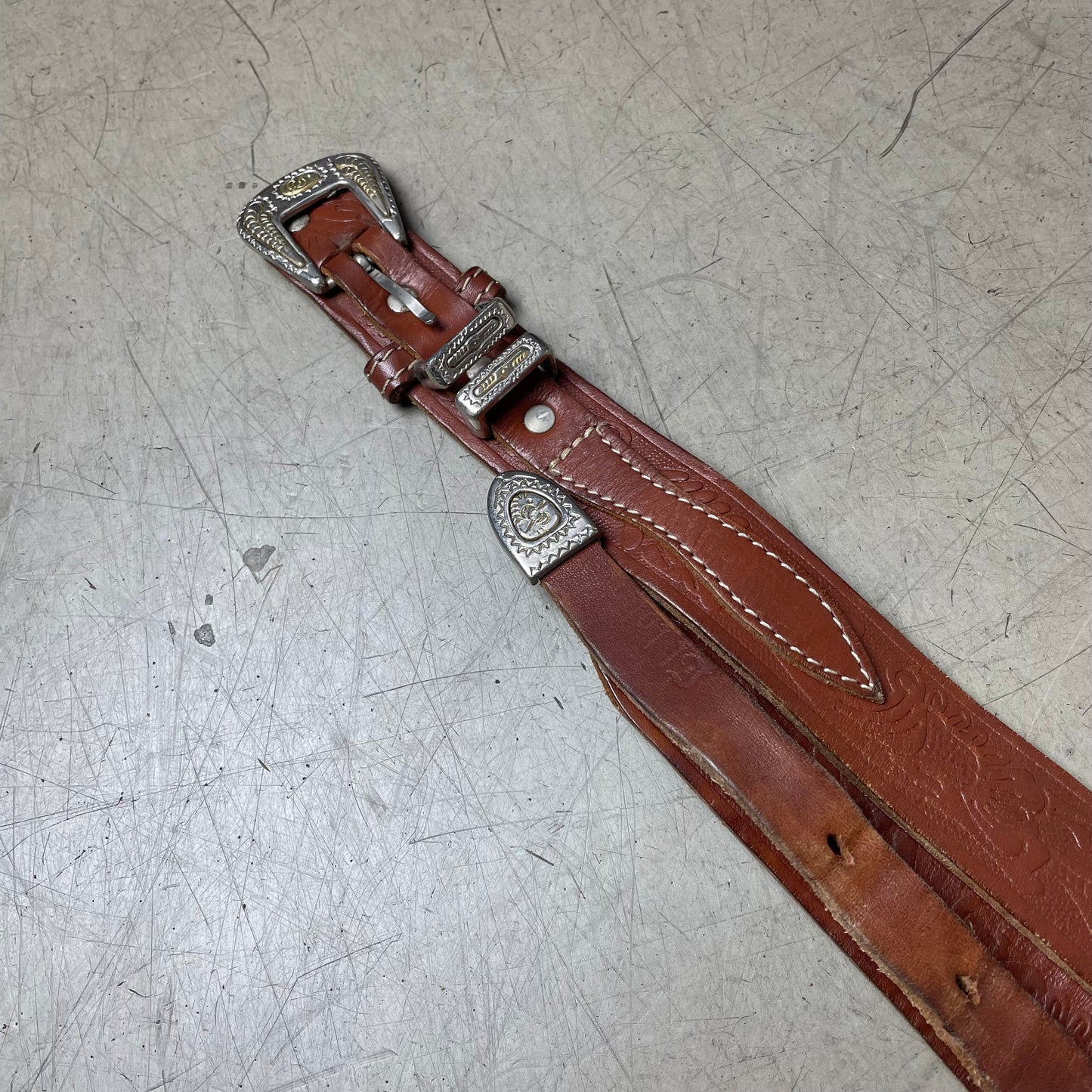Vintage Western Ledergürtel braun 100cm