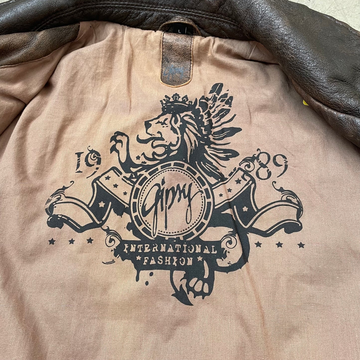 (L) Gipsy Lederjacke Mantel Zweireiher faded braun