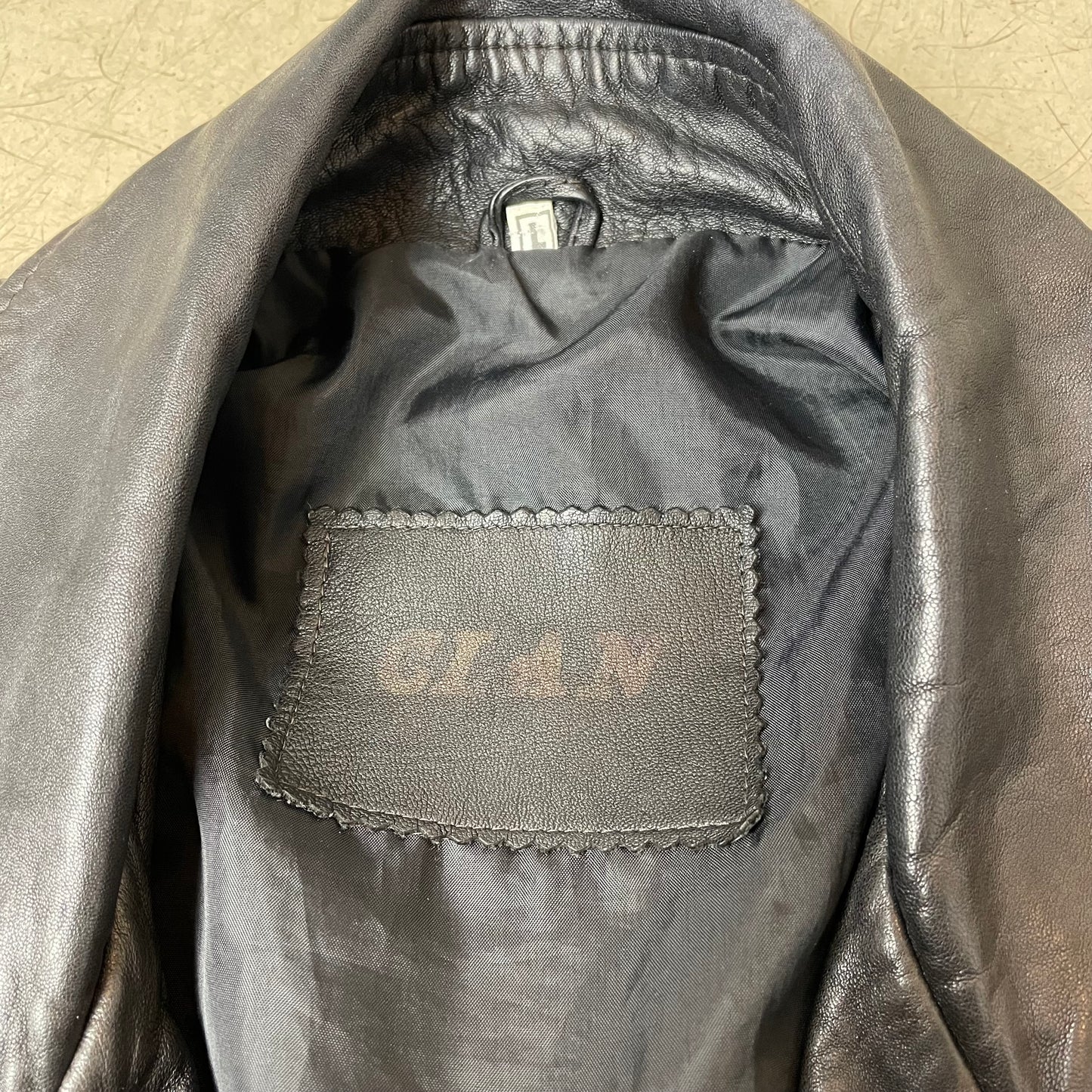 (L) Leder Biker Jacke faded schwarz