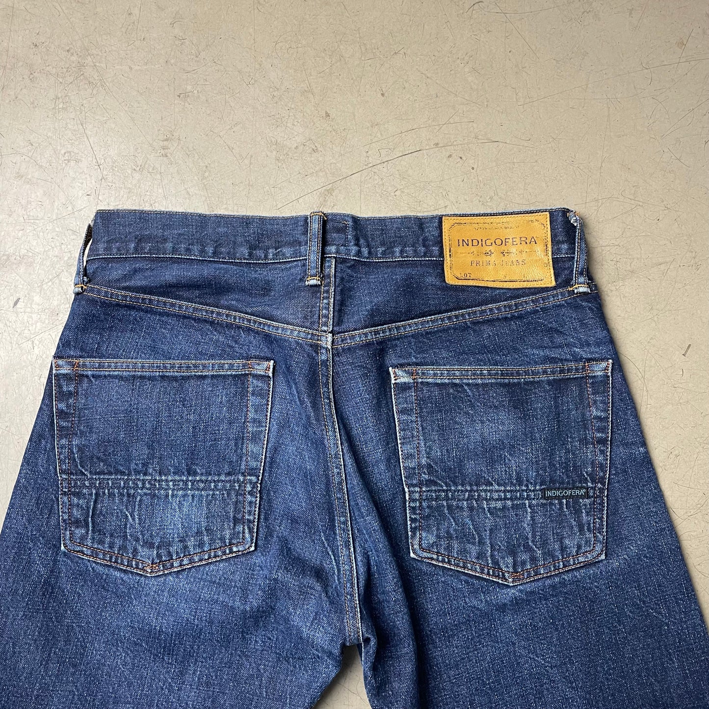 (M-L) Indigofera Clint Selvage Selvedge Denim Jeanshose blau W32/L32