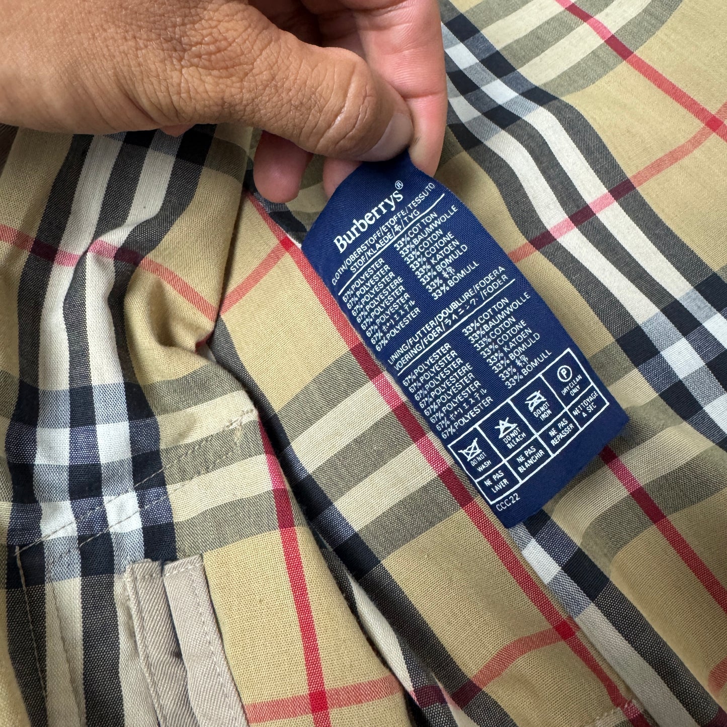 (L) Vintage Burberry Trench Coat Mantel beige creme