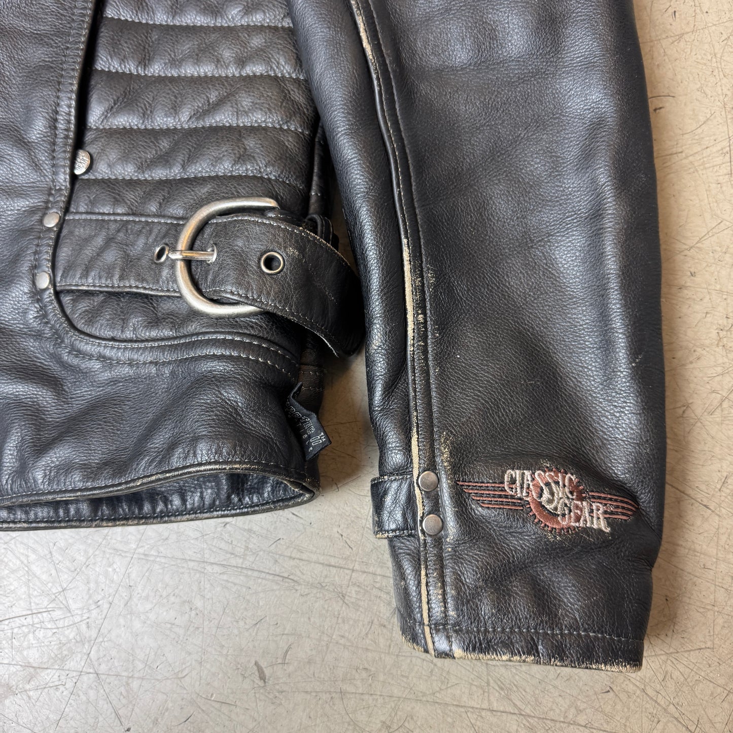 (S-M) Biker Lederjacke schwarz