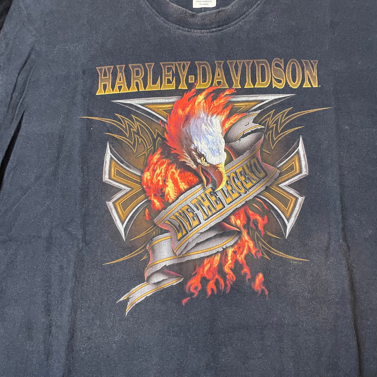(XXL) 2006 Harley Davidson Flames Eagle Orlando Tshirt schwarz