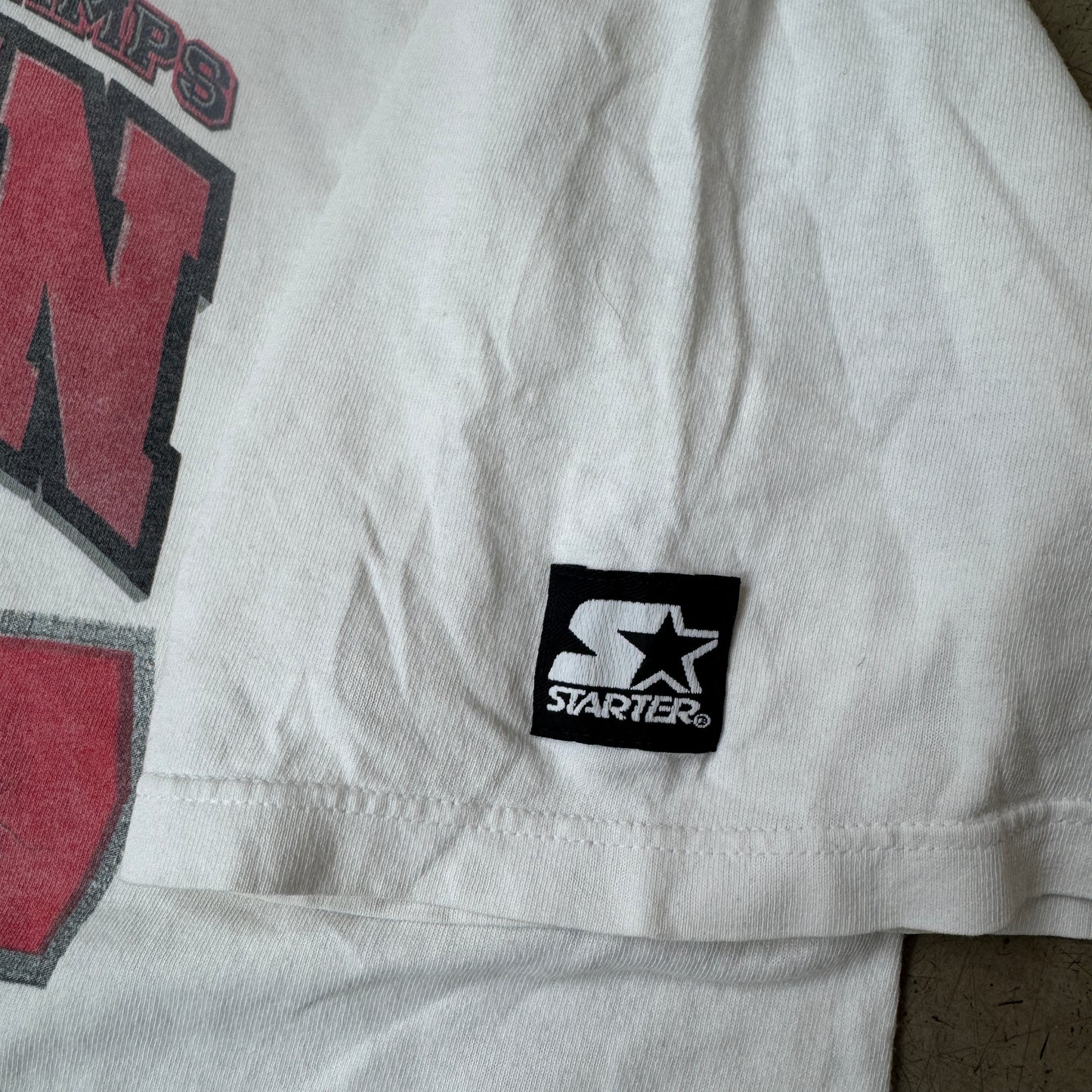 (XL) 1990s Starter Chicago Bulls Bull Run Single Stitch T-Shirt weiß