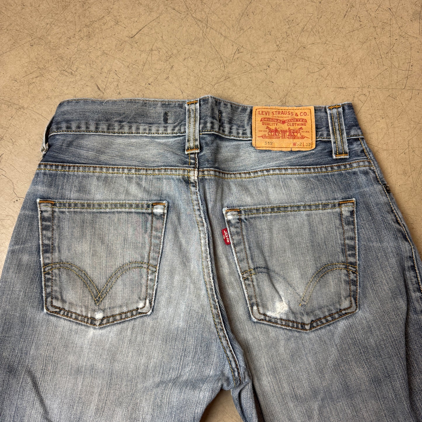 (M-L) Faded Levi‘s 512 Bootcut Jeanshose hellblau W32/L32