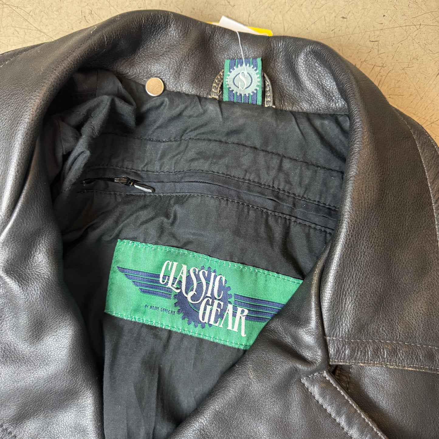(S-M) Biker Lederjacke schwarz