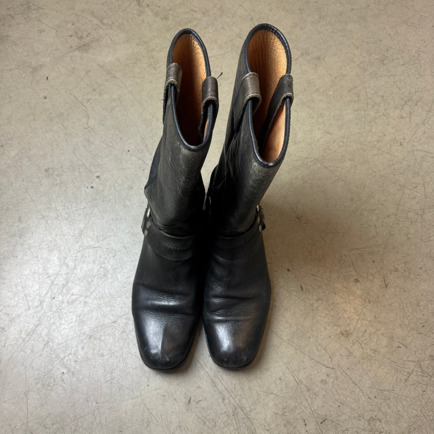 (44) Vintage Echt-Leder Biker Boots