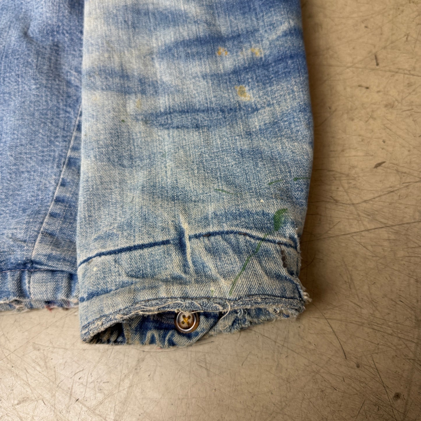 (S) Vintage Big Mac Saforized Penneys Jeansjacke Faded Blau Repaired