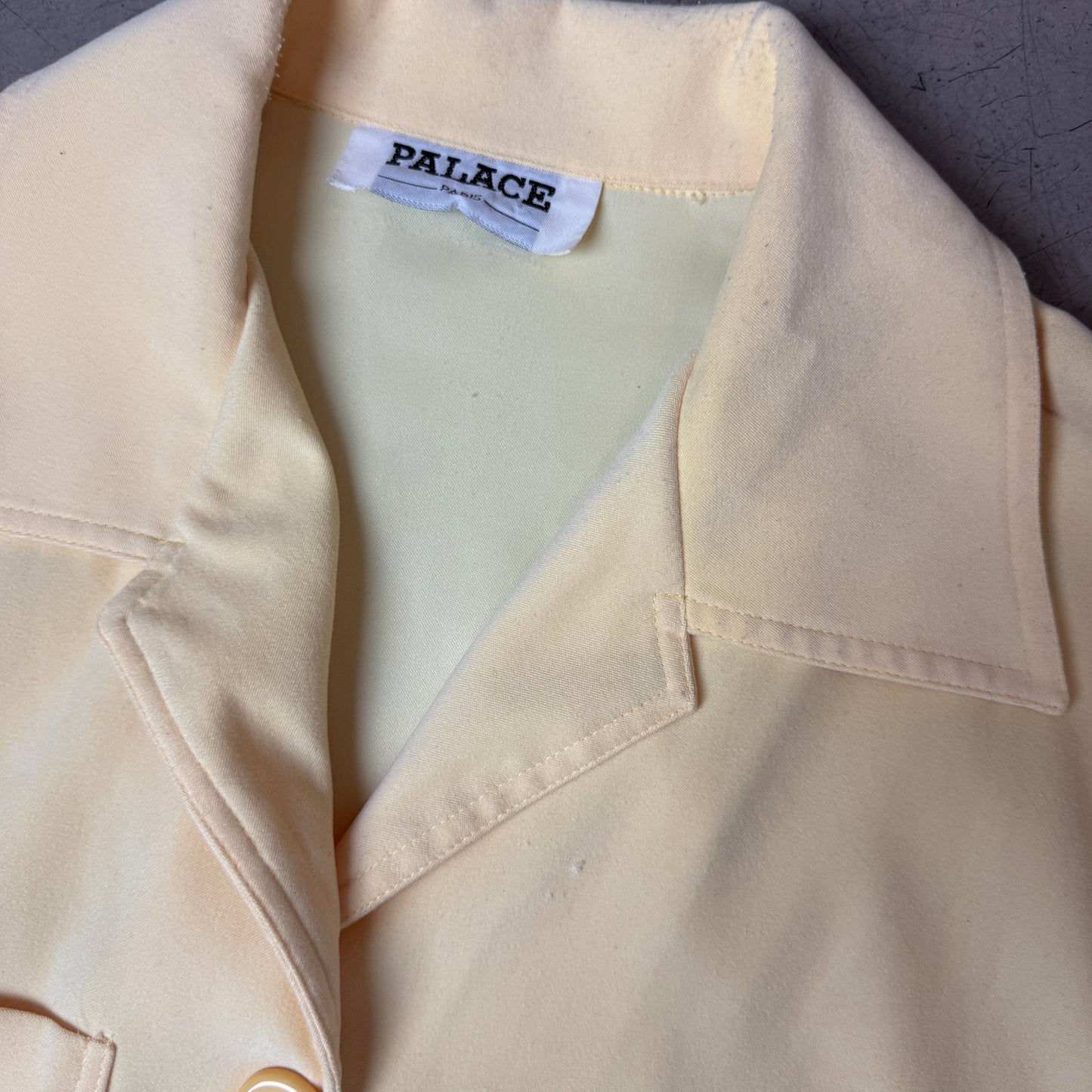 (L) 1970s Casual Palace French Work Shirt Butter Yellow