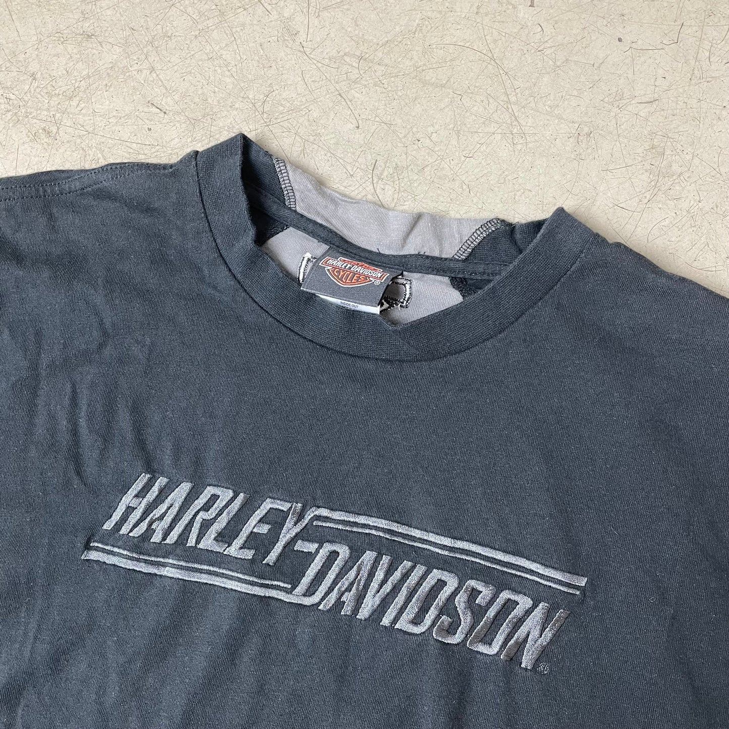 (XL) Harley Davidson Logo Stick Tshirt schwarz grau