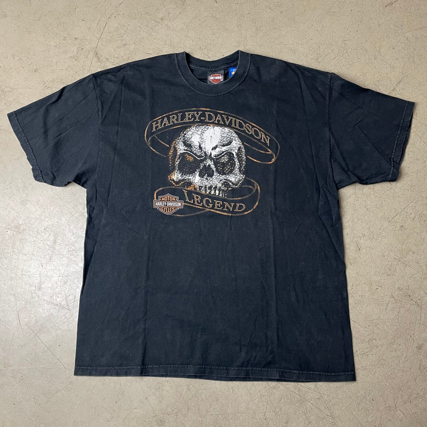 (XL) 2006 Harley Davidson Skull Tshirt Black