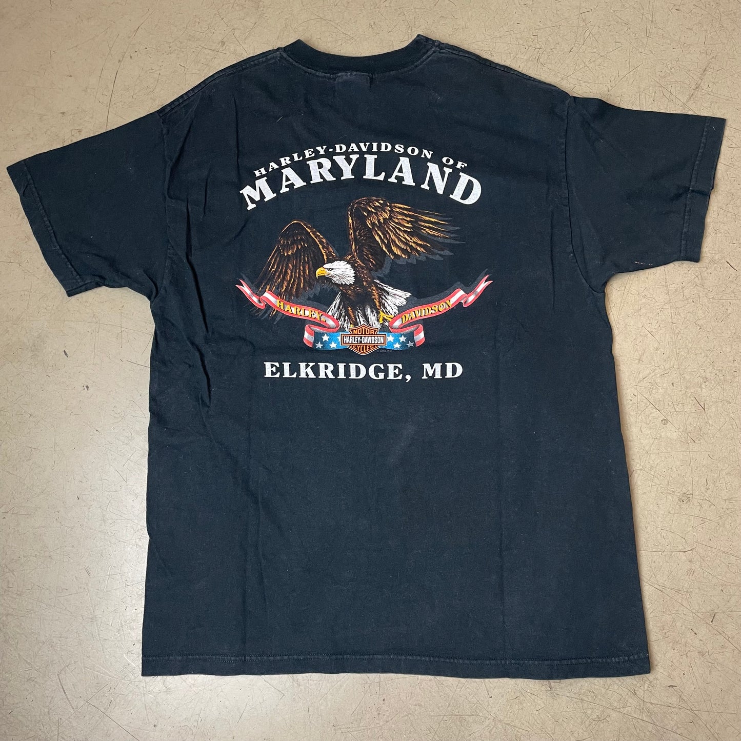 (L) 2003 Harley Davidson Maryland Big Logo Eagle Tshirt schwarz