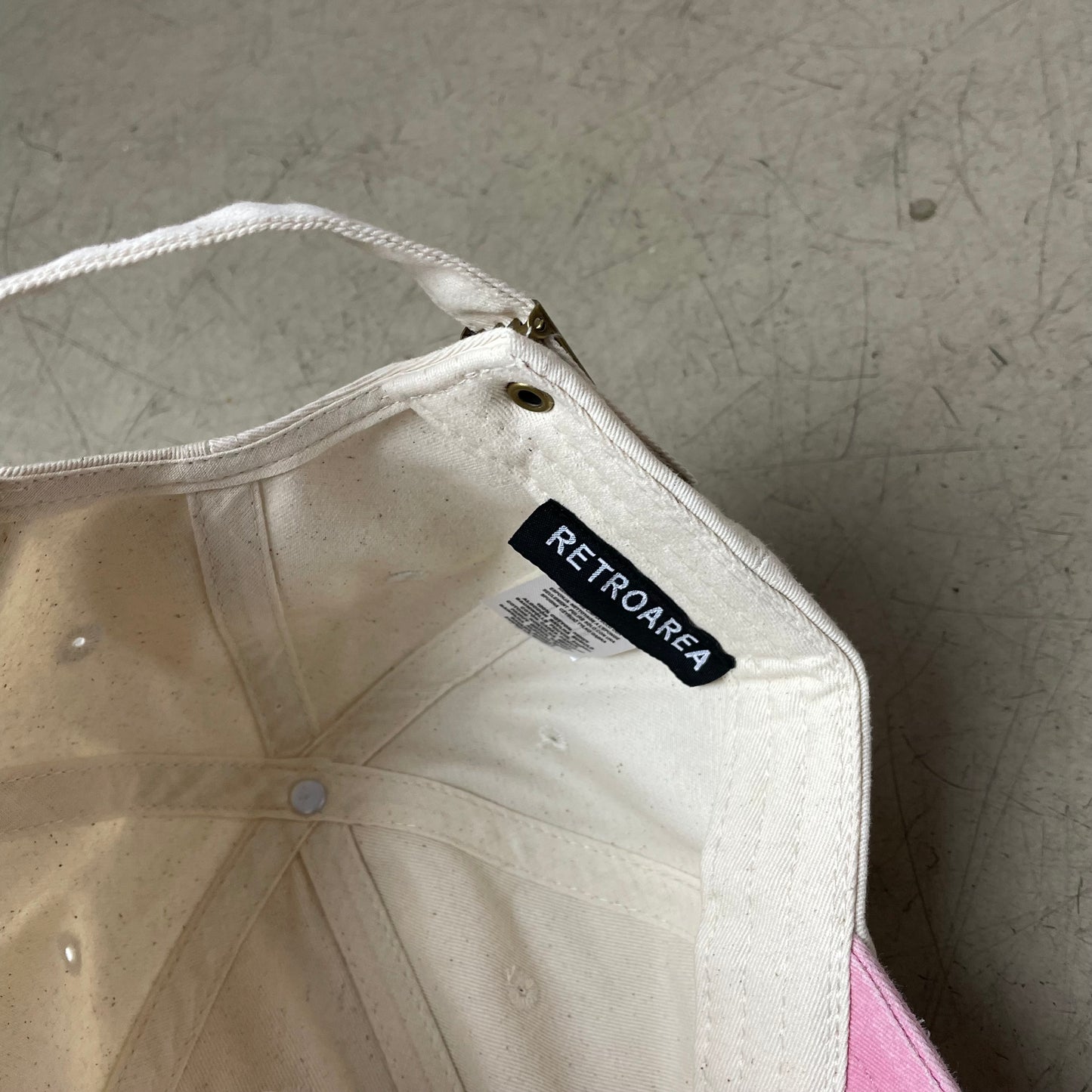 Antik Vintage Pin Canvas Cap rosa beige