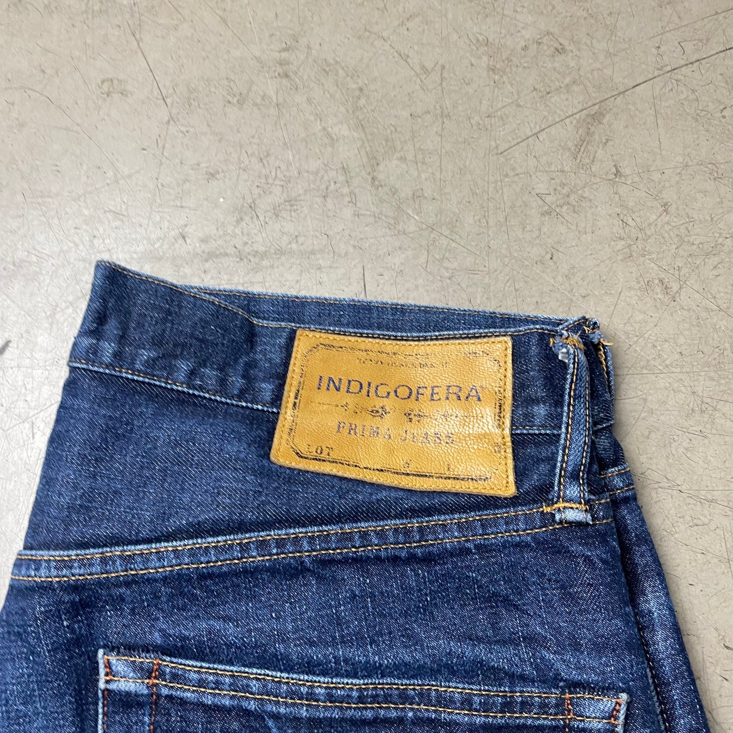 (M-L) Indigofera Clint Selvage Selvedge Denim Jeanshose blau W32/L32