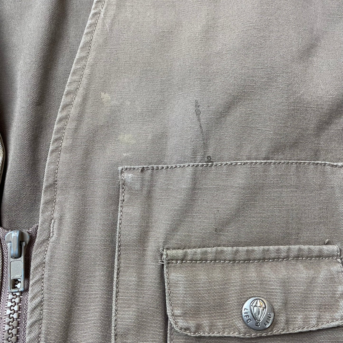(L) Vintage Life-Line Mulitpocket Weste beige Khaki