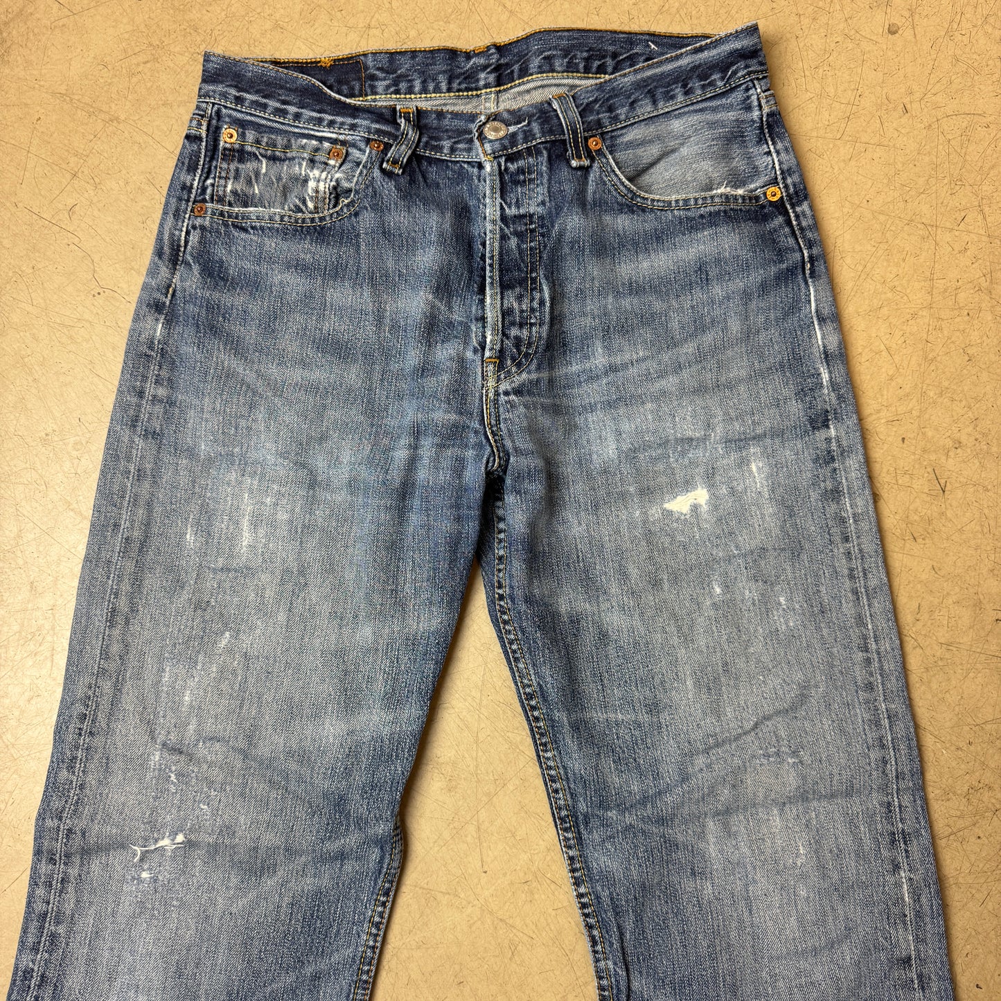 (M) Faded Levi’s 501 Jeanshose blau W32/L34