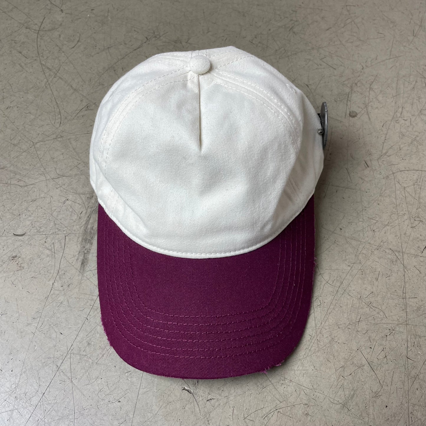 Antik Vintage Chicago Pin Canvas Cap Burgundy dunkelrot beige