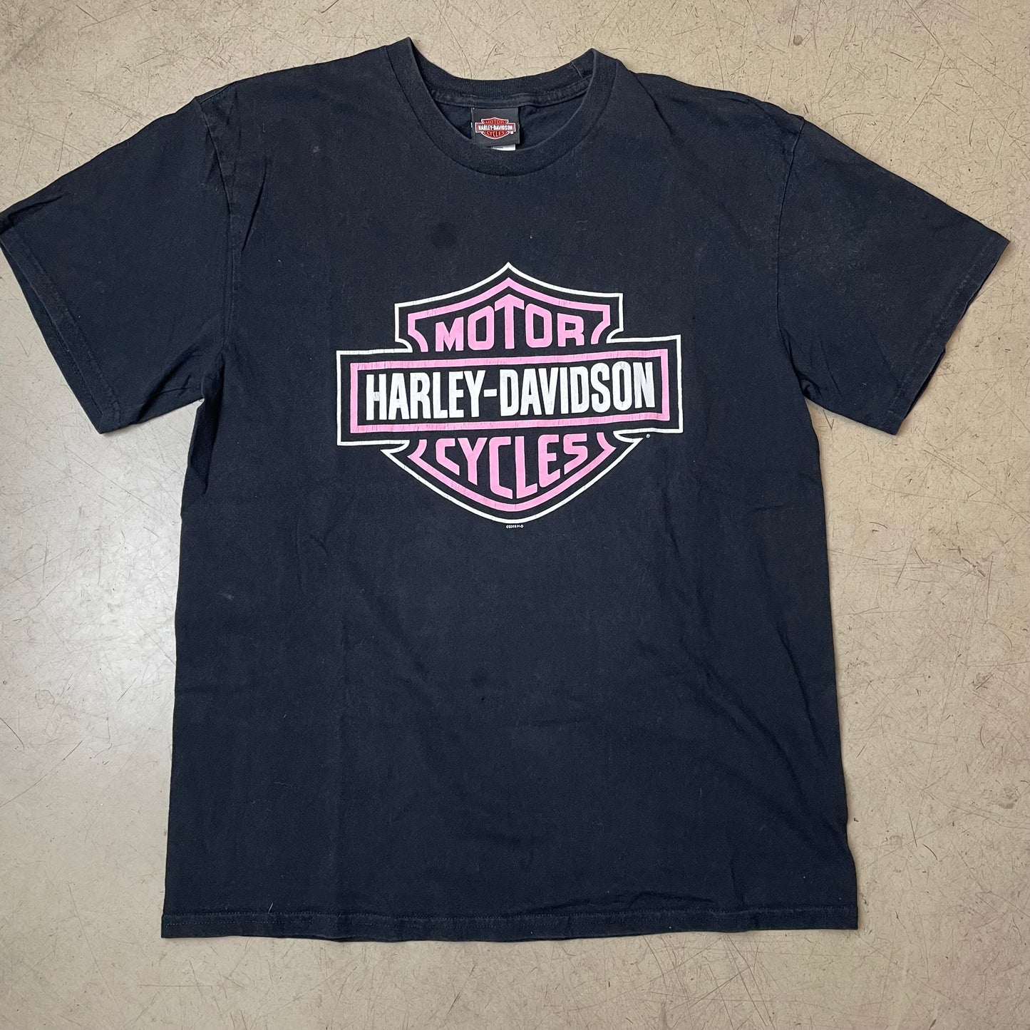 (L) 2016 Harley Davidson Big Logo Wisconsin Tshirt schwarz pink