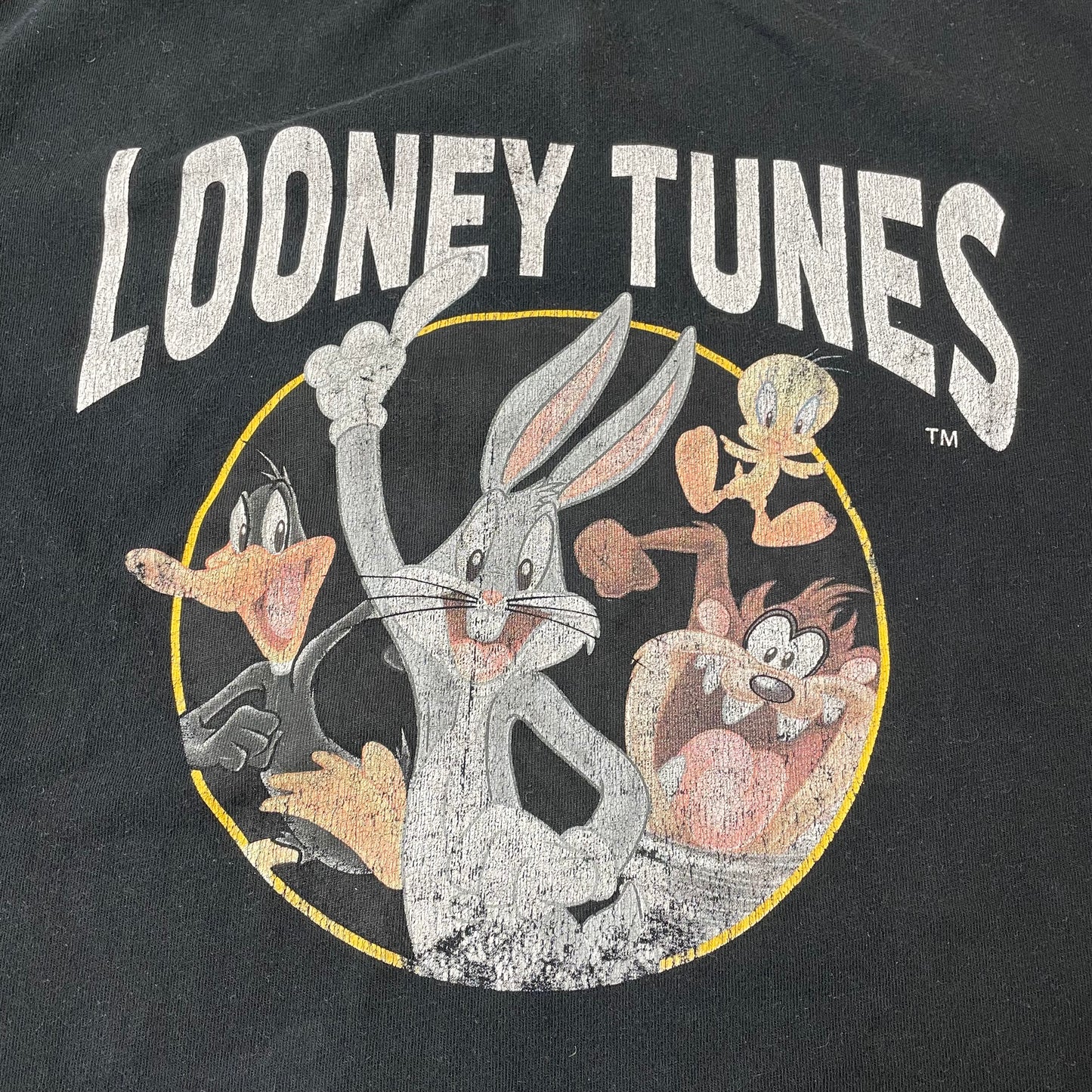 (S) Looney Tunes Print Tshirt faded schwarz