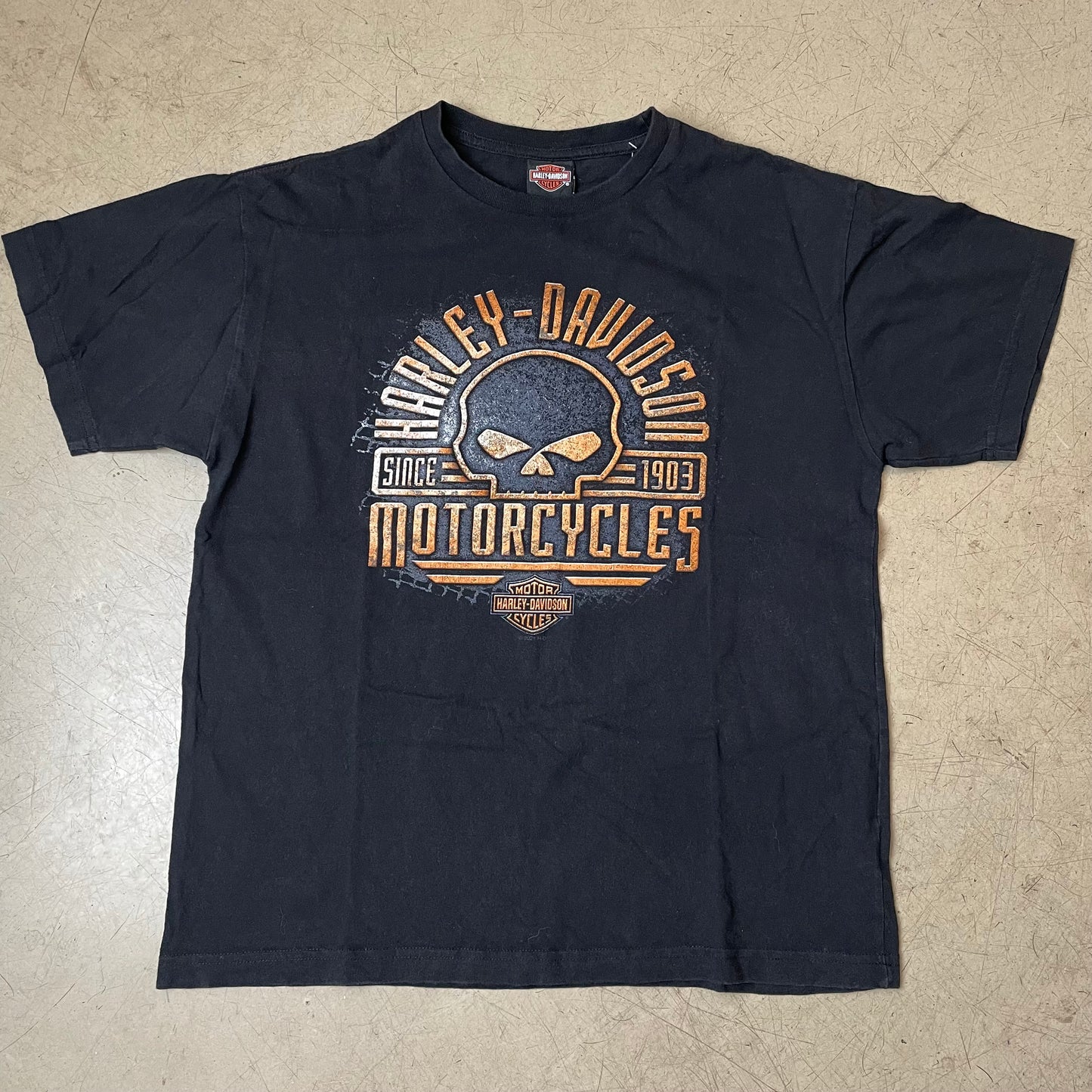 (L) 2021 Harley Davidson Biker Skull Tshirt schwarz Minuteman