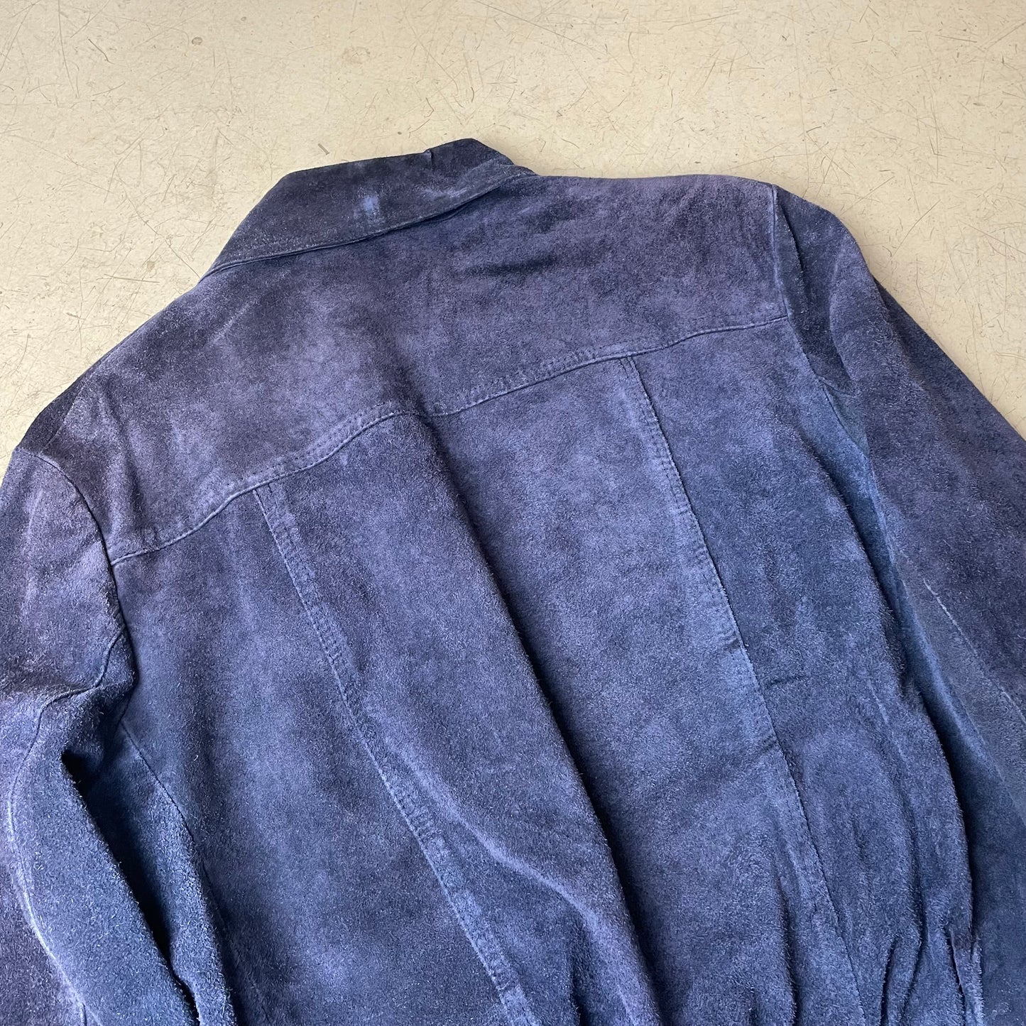 (S) 1970s Flaxton Wildleder Jacke Navy blau Made in England