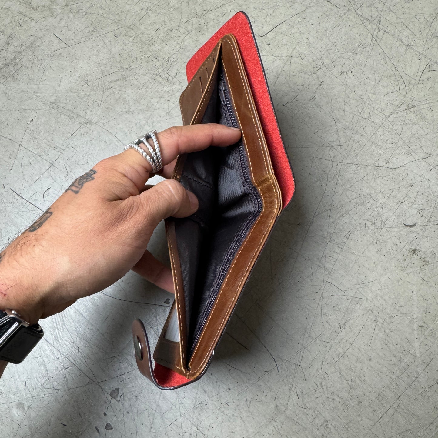 Western Leder Geldbeutel braun