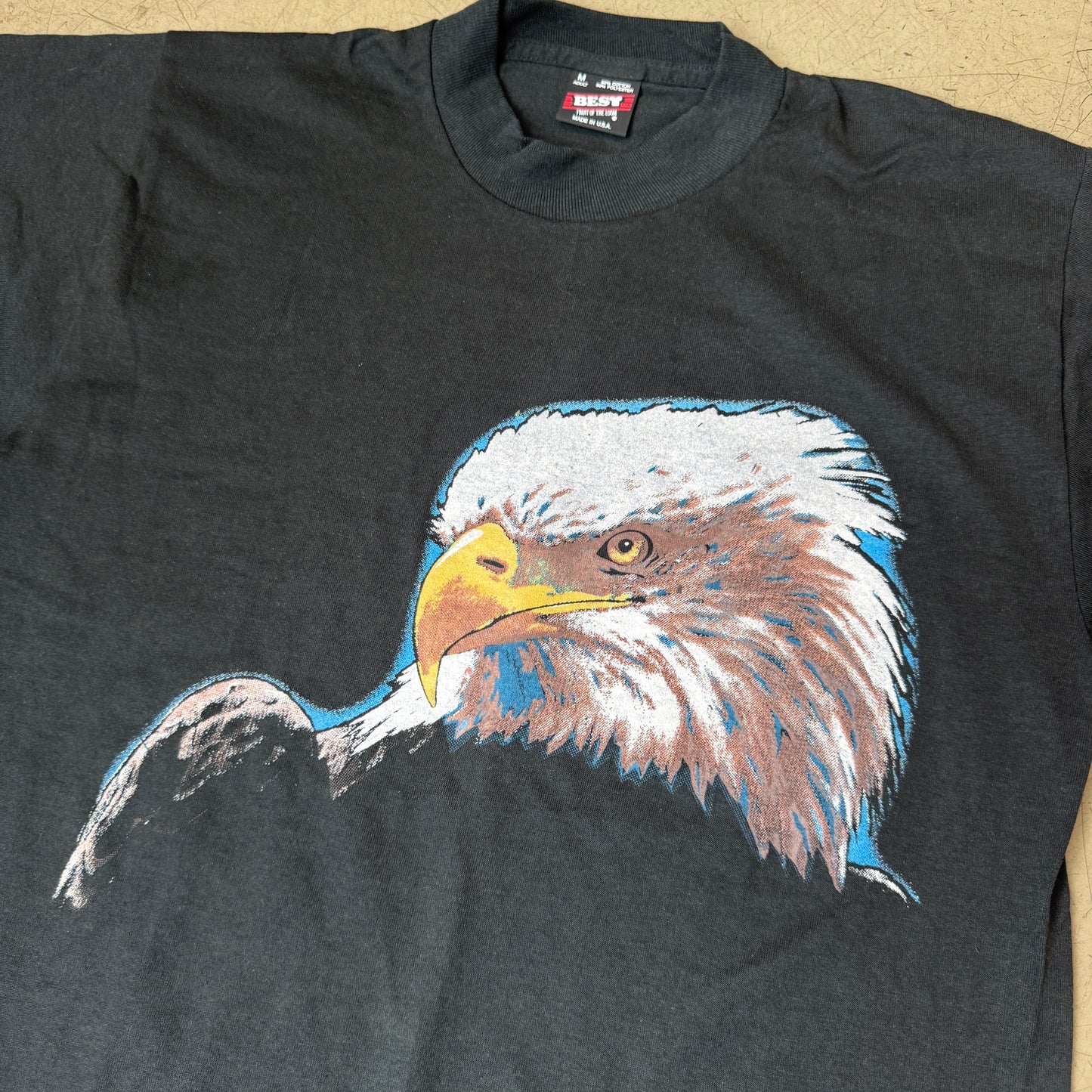 (M) 1990s Single Stitch Eagle T-Shirt Best by Fruit of the Loom